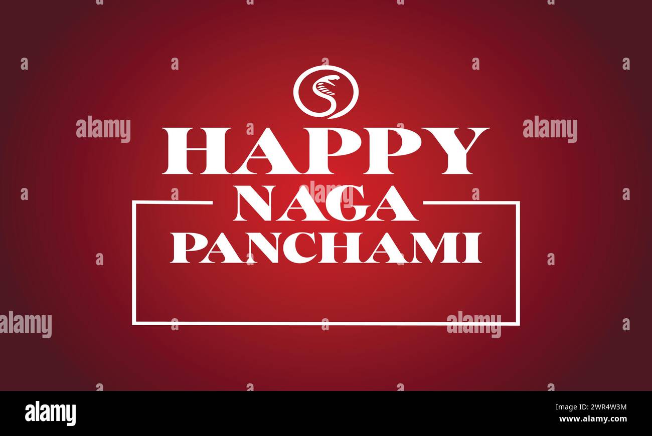 Happy Naga Panchami élégant design d'illustration de texte Illustration de Vecteur