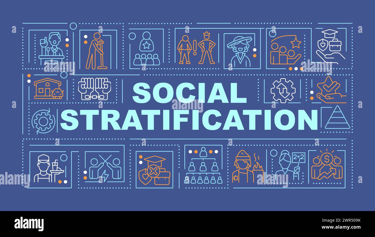 Concept de mot bleu foncé de stratification sociale Illustration de Vecteur