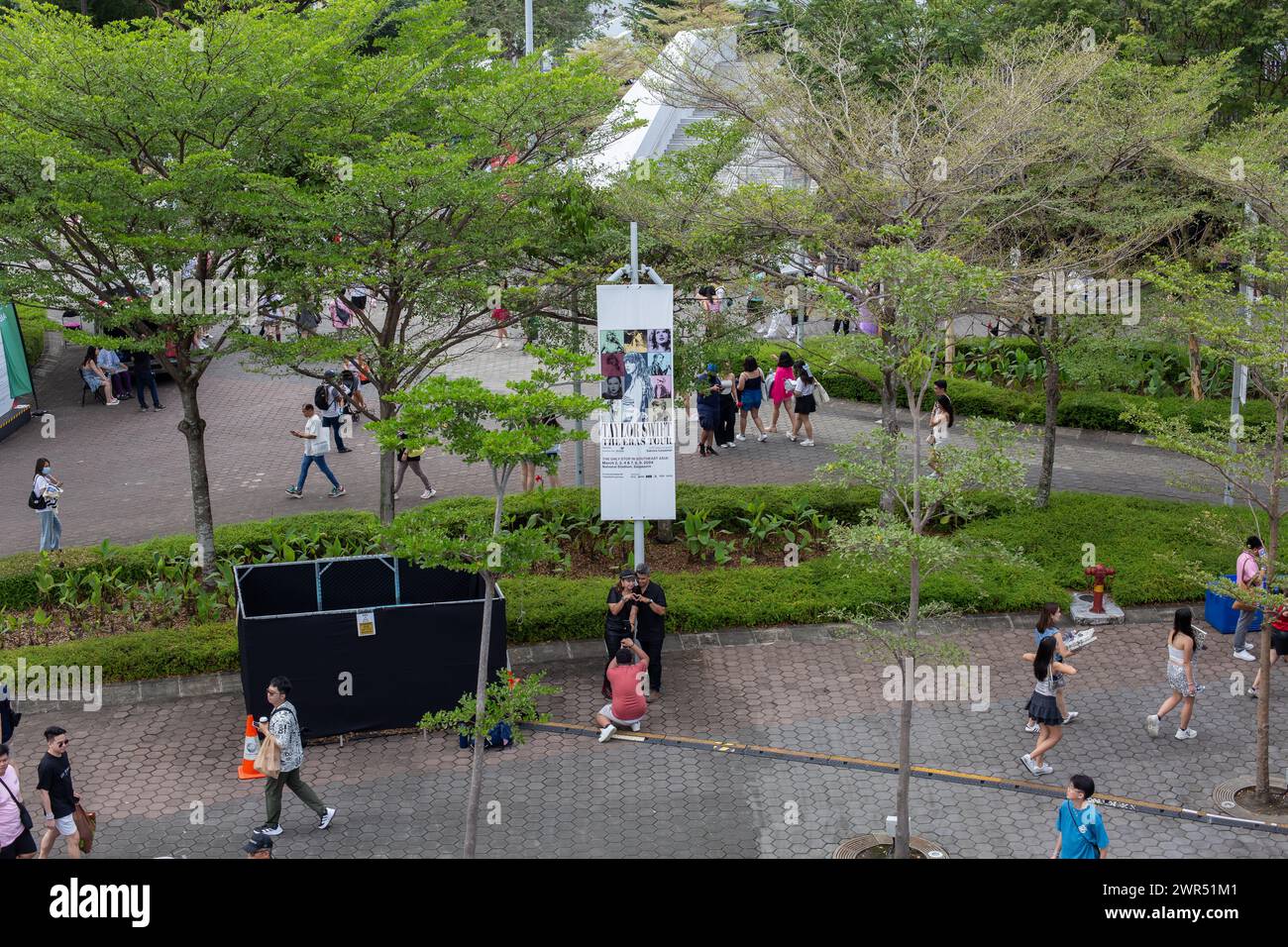 9 mars 2024, vue aérienne des fans de la région Asie du Sud-est voyage pour le concert Taylor Swift The Eras Tour à Singapour. Banque D'Images