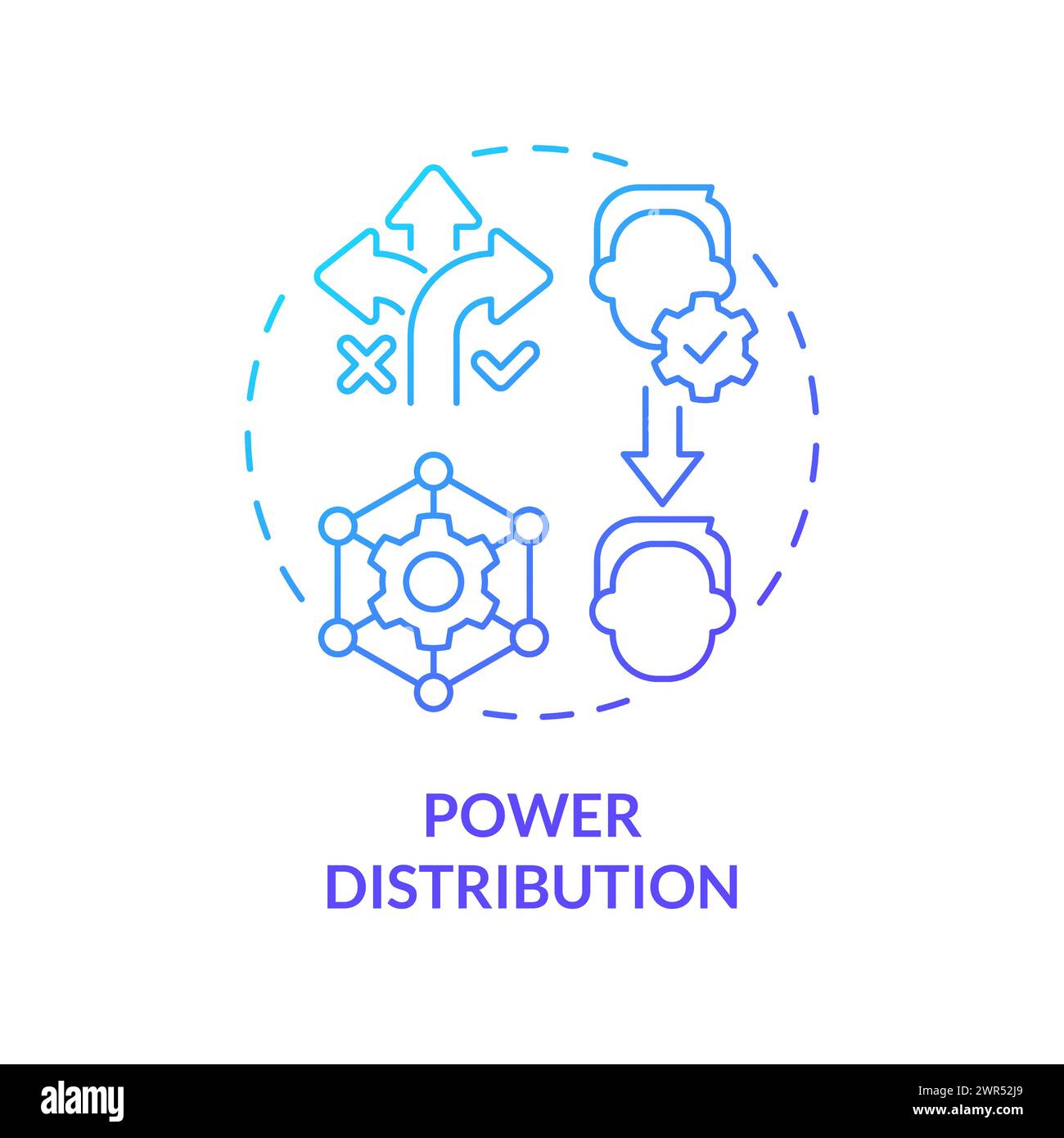 Icône de concept de dégradé bleu de distribution de l'alimentation Illustration de Vecteur