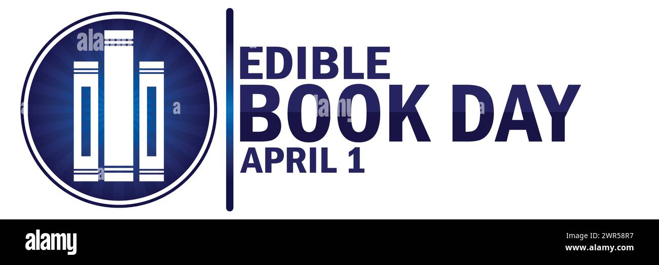 Jour du livre comestible. Convient pour carte de vœux, affiche et bannière. Illustration de Vecteur
