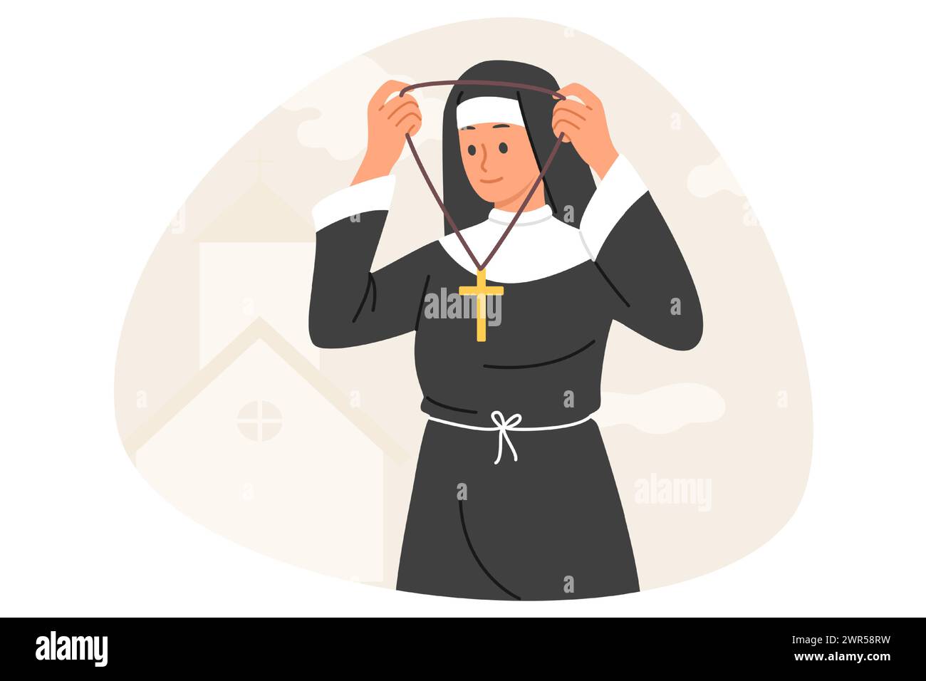 Cdv Nonne Religieuse En Pied À Côté D'Un Prie Dieu Missel Dans La Main