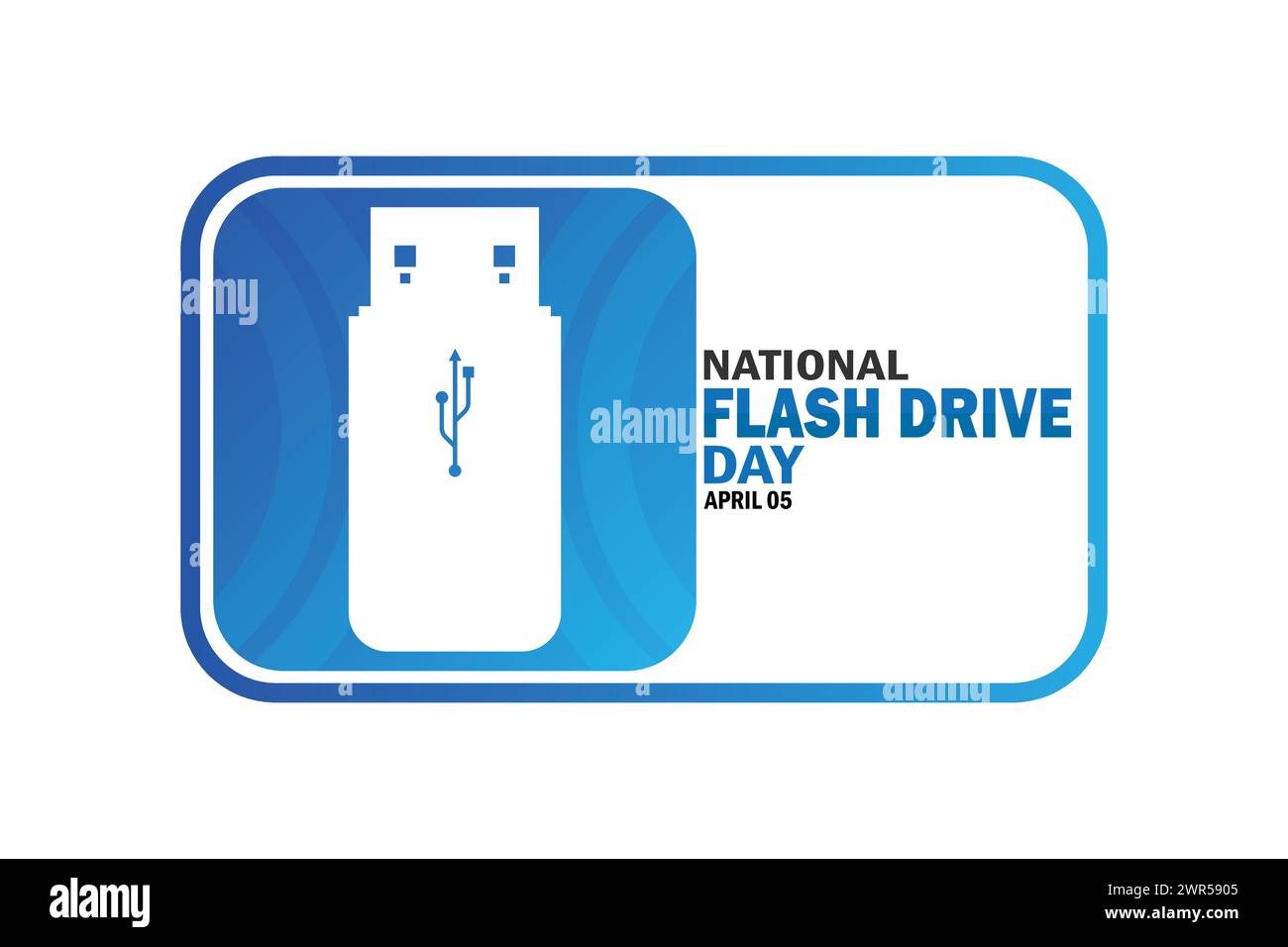 Papier peint National Flash Drive Day avec des formes et de la typographie. Journée nationale de la clé USB, contexte Illustration de Vecteur