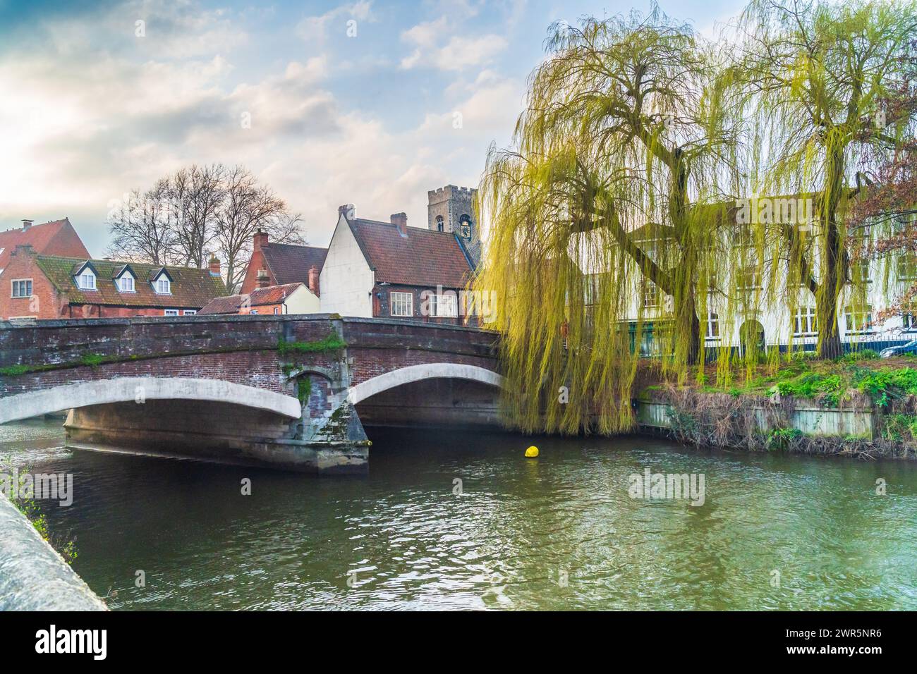 FYE Pont sur la rivière Wensum à Norwich, Norfolk, Royaume-Uni Banque D'Images