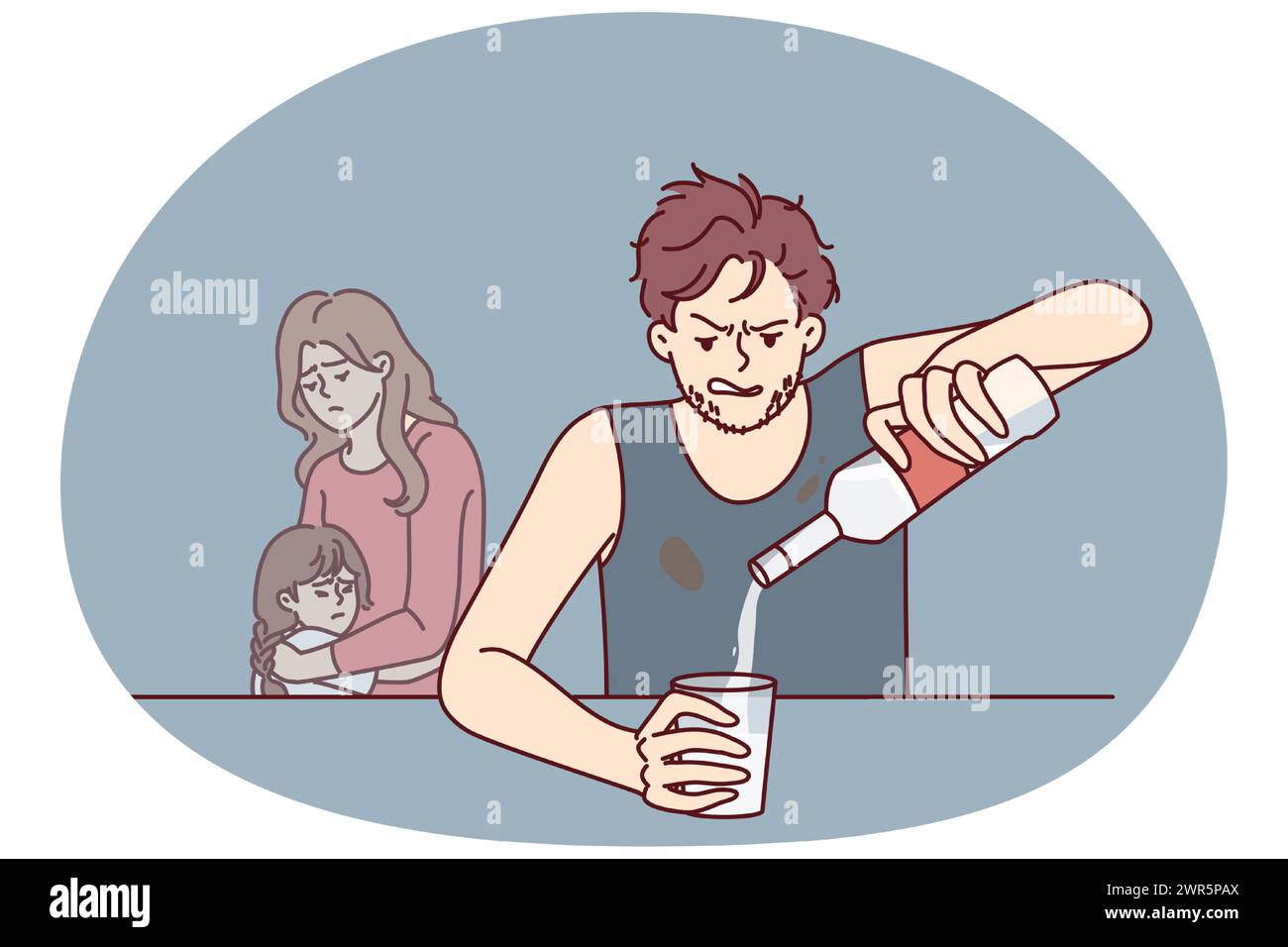 Parents alcooliques Banque d