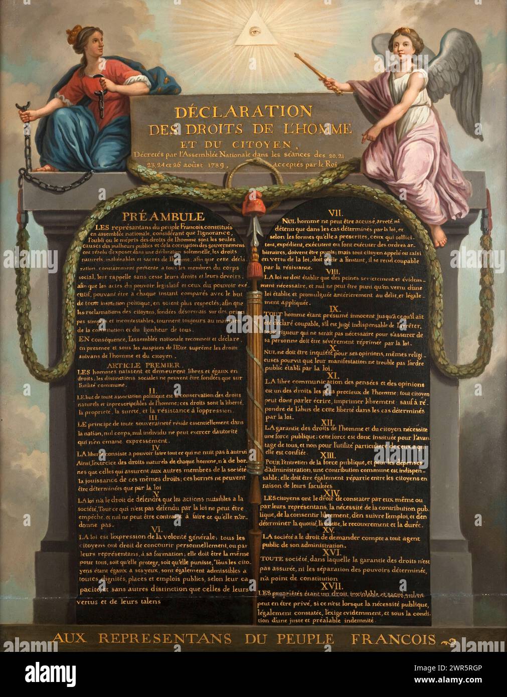 Déclaration des droits de l'homme et du citoyen, c1789, peinte par Jean-Jacques-François le Barbier Banque D'Images