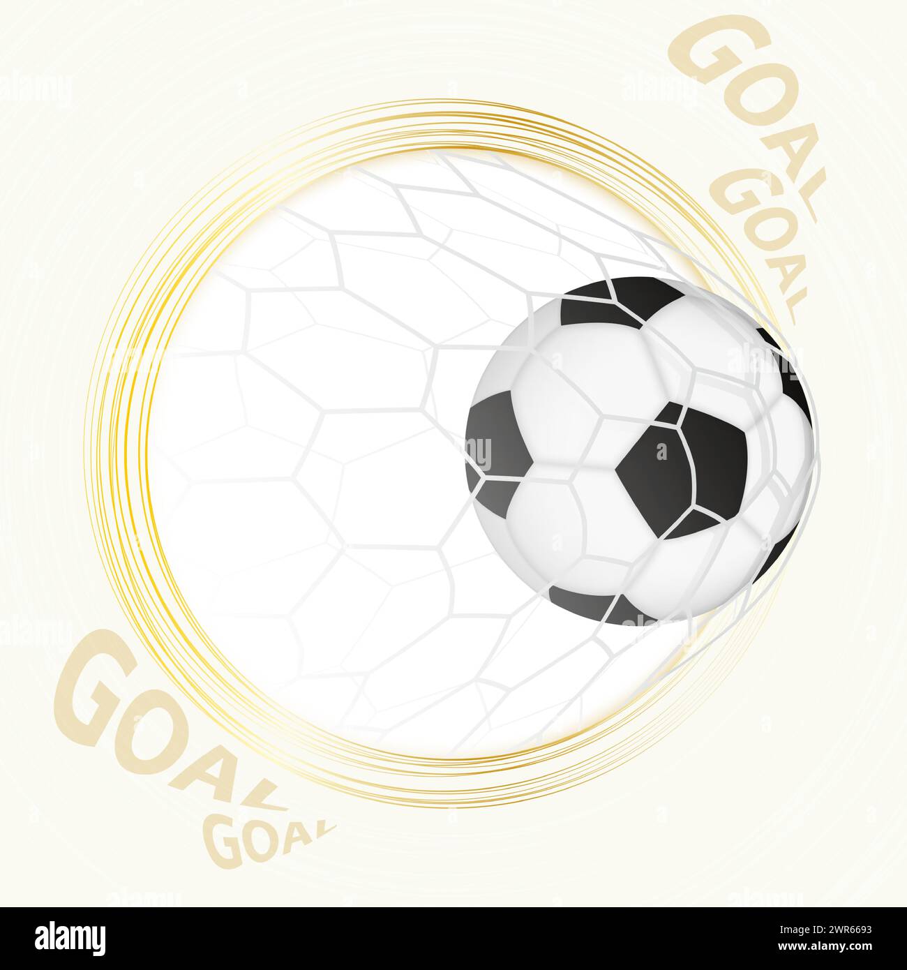 Illustration vectorielle de but, ballon de football européen en filet, but célébrant. Illustration vectorielle. Illustration de Vecteur