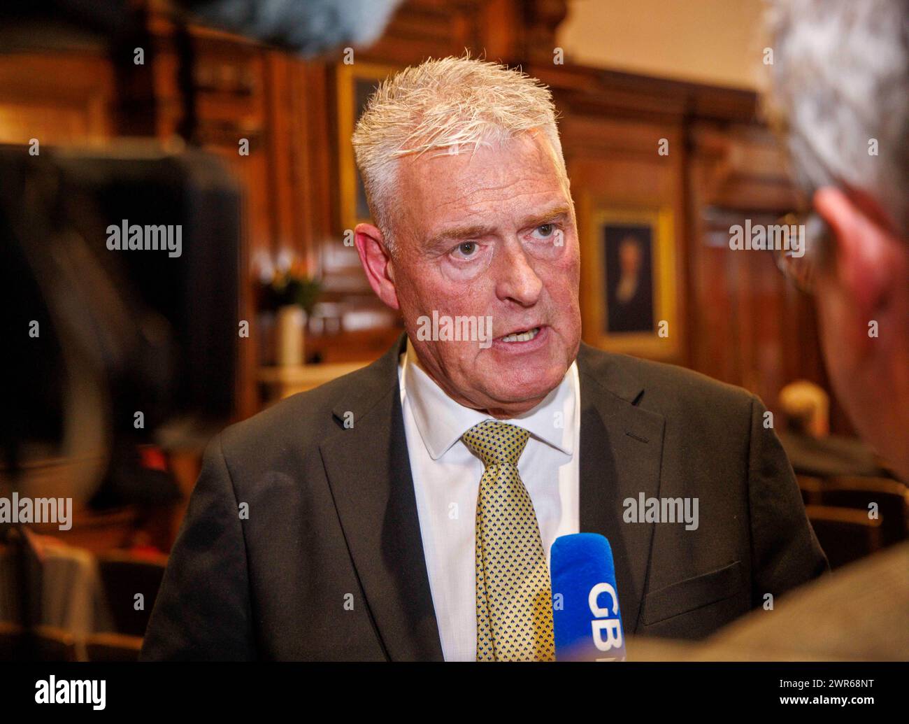 Londres, Royaume-Uni. 11 mars 2024. Lee Anderson rejoint Reform UK en provenance du Parti conservateur. L'ancien vice-président du Parti conservateur Lee Anderson a fait défection pour le Royaume-Uni réformiste. M. Anderson a été suspendu de son poste de député conservateur après avoir refusé de s'excuser pour les affirmations des islamistes sur le maire de Londres, Sadiq Khan. La défection met fin à des semaines de spéculations sur l'avenir du député d'Ashfield et du présentateur de télévision. M. Anderson a déclaré qu'il avait eu l'occasion de "parler au Parlement au nom de millions de personnes dans tout le pays" qui soutiennent Reform Credit : Mark Thomas/Alamy Live News Banque D'Images