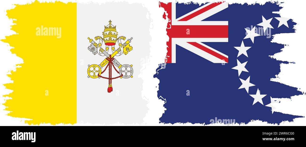 Connexion des drapeaux grunge des îles Cook et du Vatican, vecteur Illustration de Vecteur Connexion des drapeaux grunge des îles Cook et du Vatican, vecteur Illustration de Vecteur