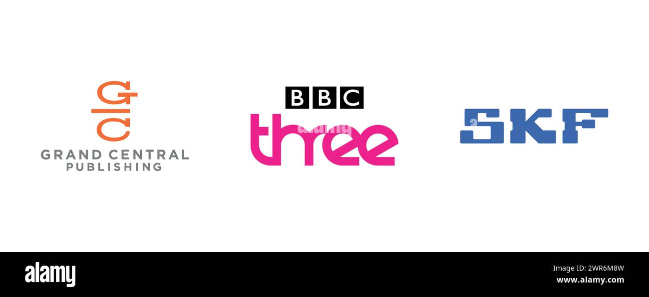 BBC Three, Grand Central Publishing, SKF. Collection de logo de marque vectorielle. Illustration de Vecteur