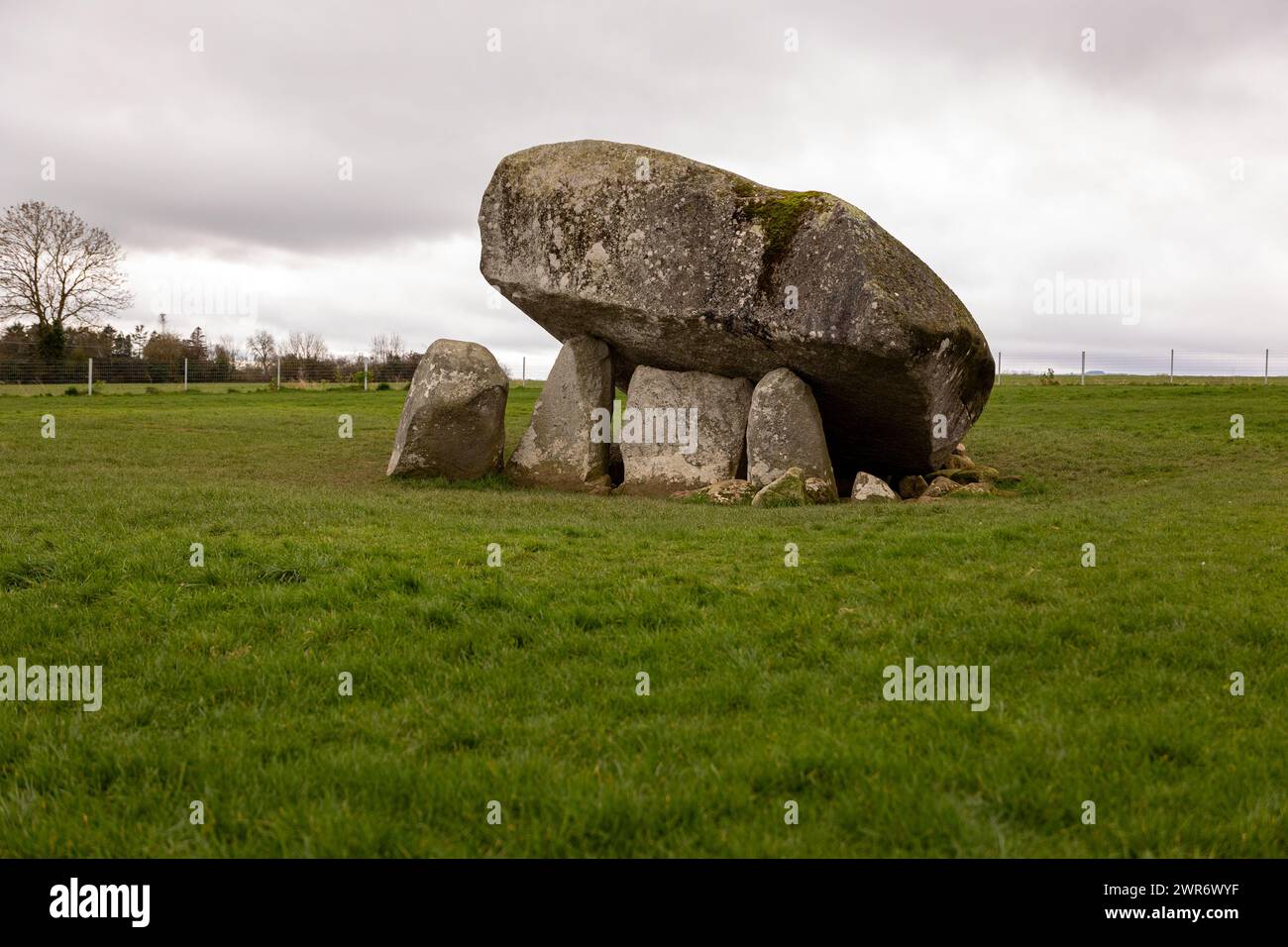 Tombeau du portail du dolmen de Brownshill, comté de Carlow, Irlande Banque D'Images