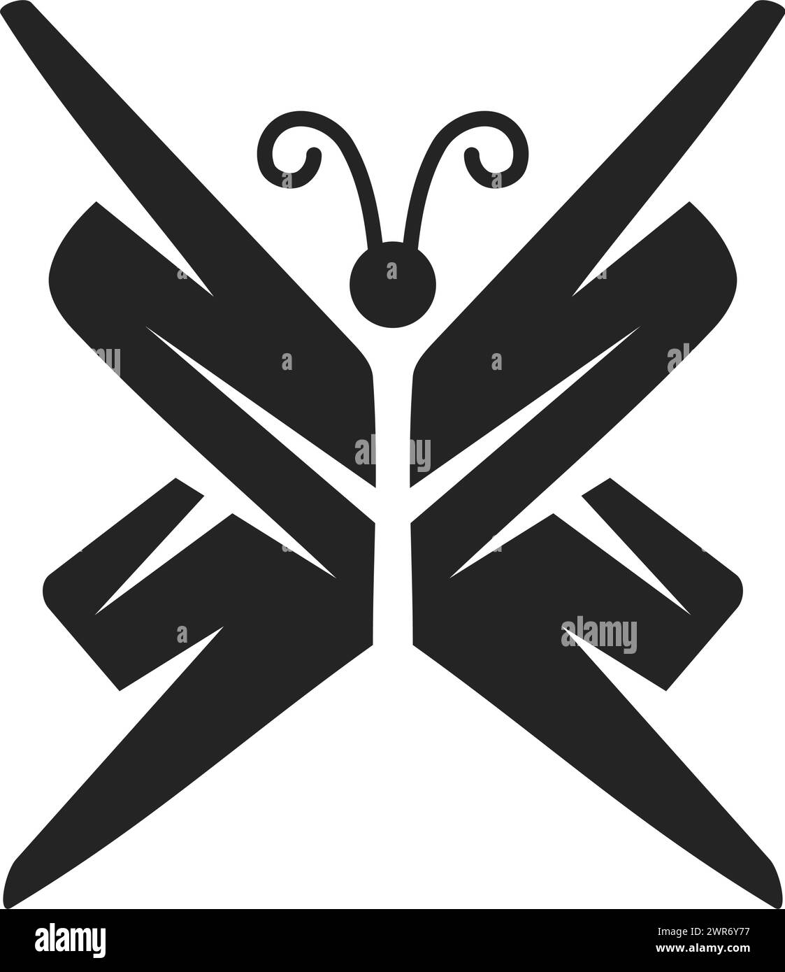 Modèle de logo papillon isolé. Identité de marque. Icône graphique vectoriel abstrait Illustration de Vecteur