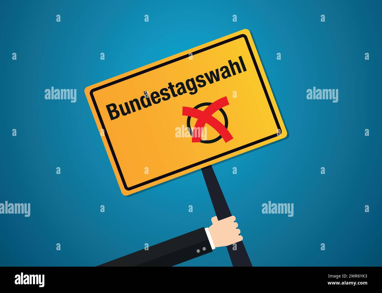 Allemagne parlement fédéral Bundestag jour d'élection, cochez sur le vecteur de signe Illustration de Vecteur