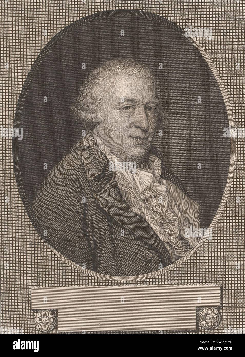 Portrait de Ferdinand Kobell, imprimeur : Christian Jakob Schlotterbeck, après peinture par : Joseph Hauber, 1767 - 1811, papier, gravure, hauteur 266 mm × largeur 204 mm, tirage Banque D'Images