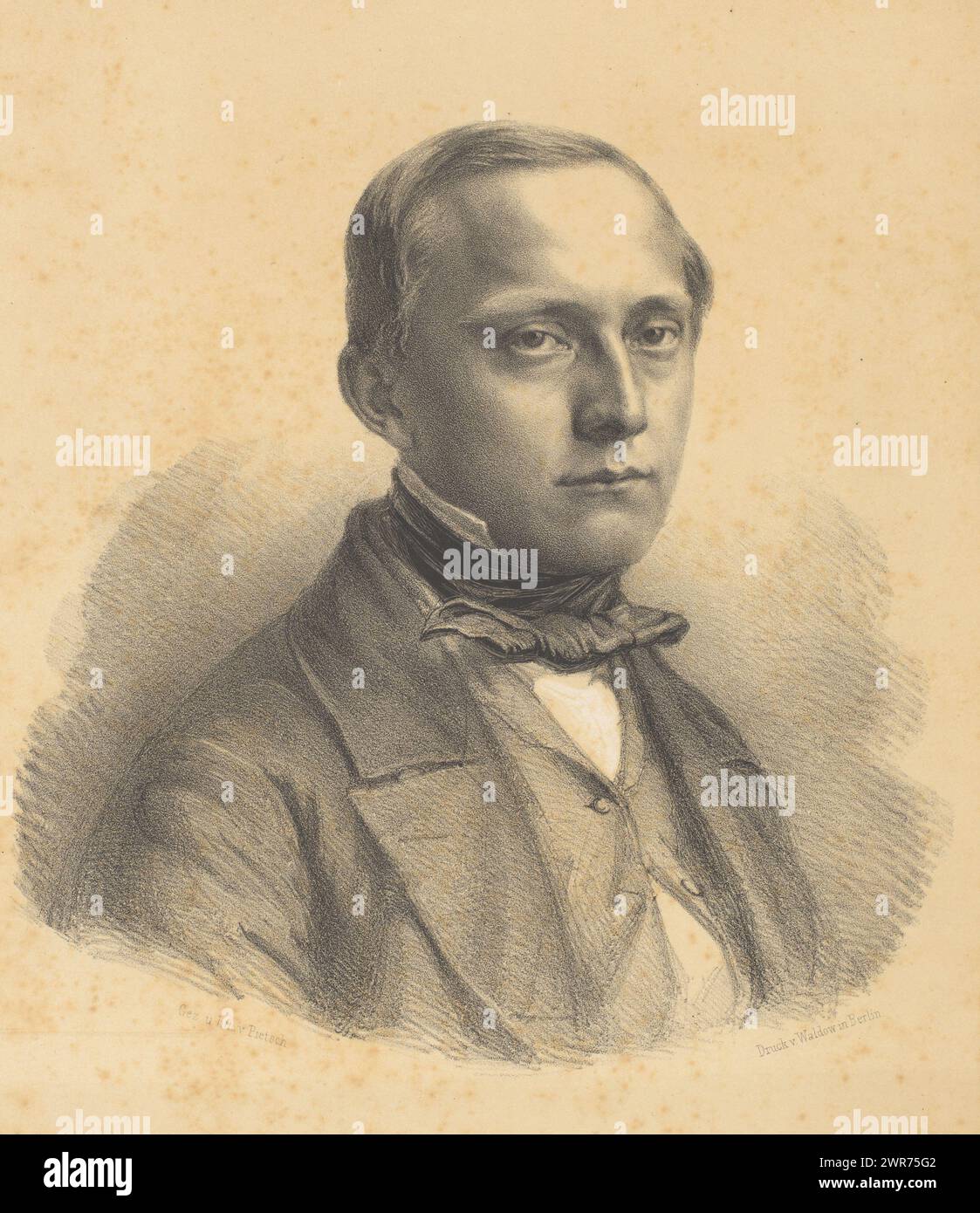 Portrait de Rudolf Virchow, signature en fac-similé., imprimeur : Ludwig Pietsch, imprimeur : Waldow, Berlin, 1834 - 1899, papier, hauteur 510 mm × largeur 358 mm, impression Banque D'Images