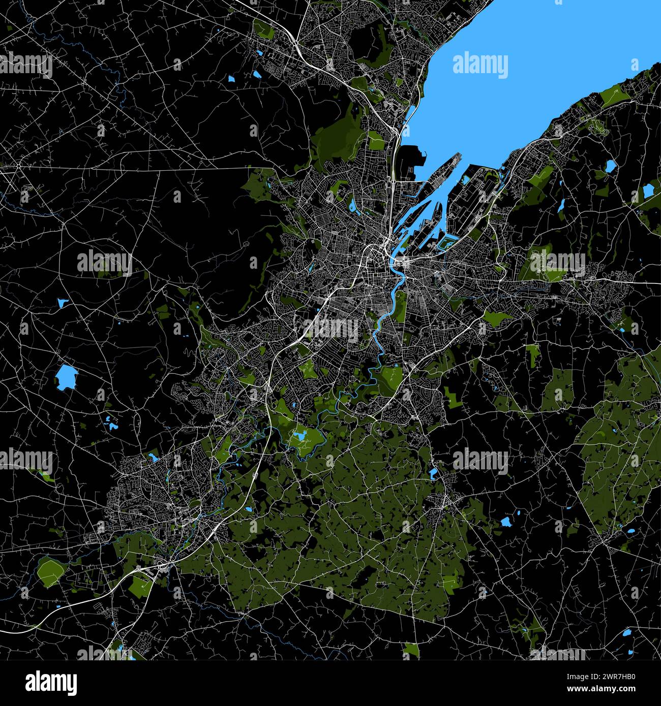 Plan de ville Belfast, Irlande du Nord Illustration de Vecteur