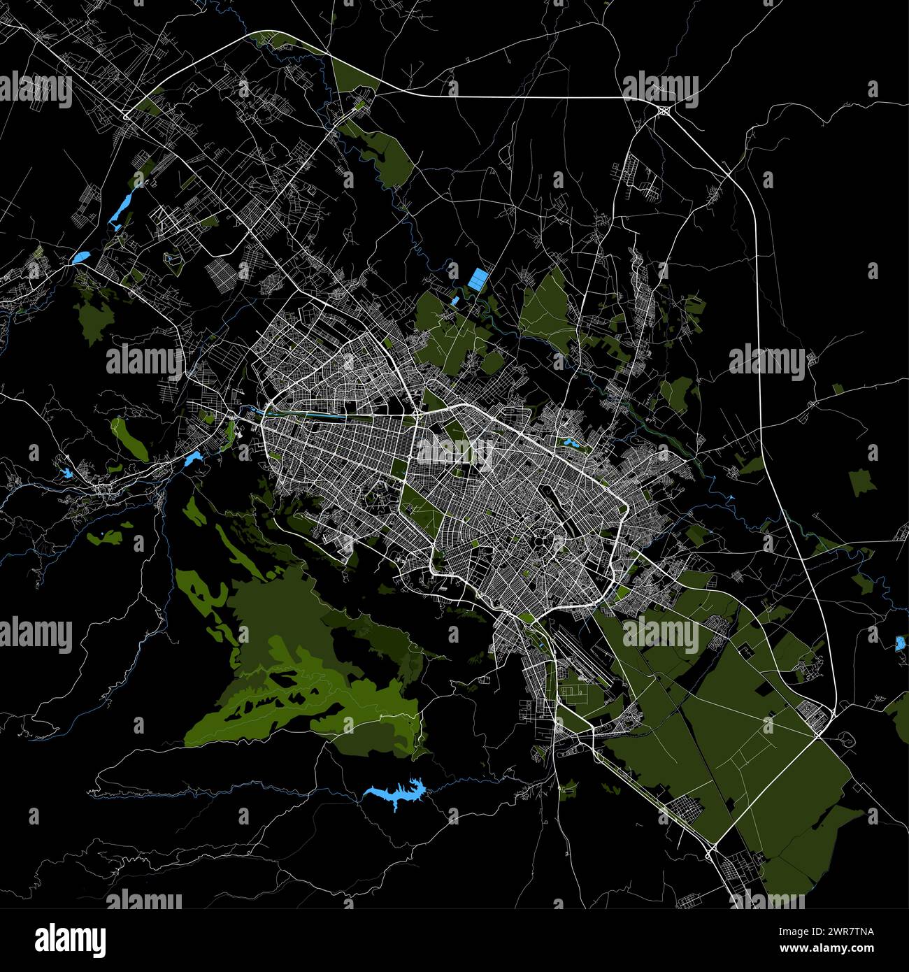 Plan de la ville de Mashhad, province de Razavi Khorasan, Iran Illustration de Vecteur