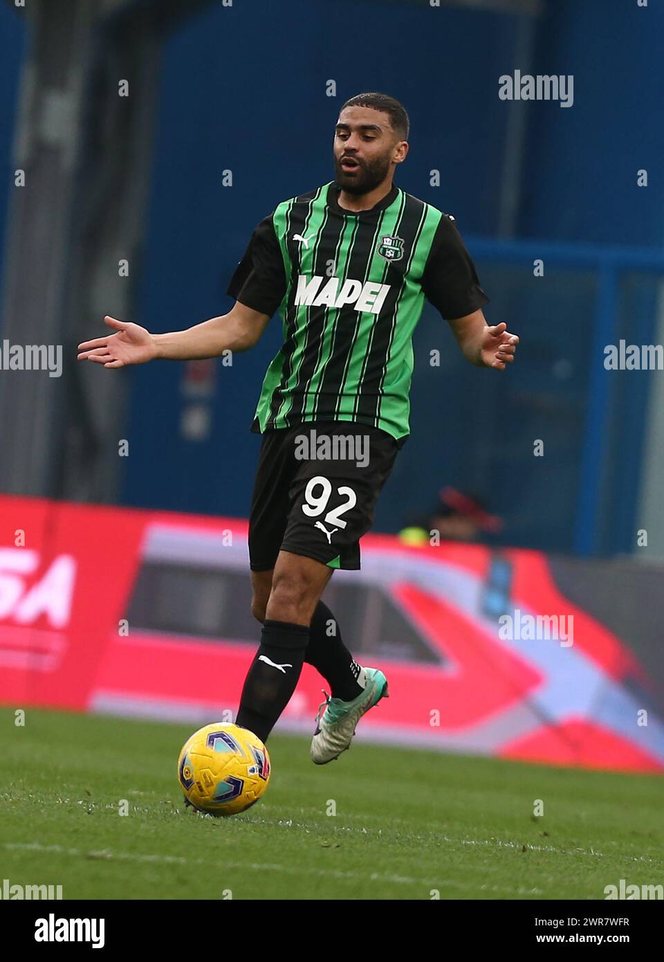 Foto Gianni Santandrea/LaPresse 09 Marzo 2024 - Reggio Emilia, Italia - sport, calcio - Sassuolo vs Frosinone - Campionato Italiano di calcio Serie A TIM 2023/2024 - Stadio Mapei Città del Tricolore. Nella foto : Defrel March 9, 2024 Reggio Emilia, Italie - sport, calcio - Sassuolo vs Frosinone - Championnat italien de football Serie A 2023/2024 - Mapei Stadium. Dans la photo : Defrel Banque D'Images