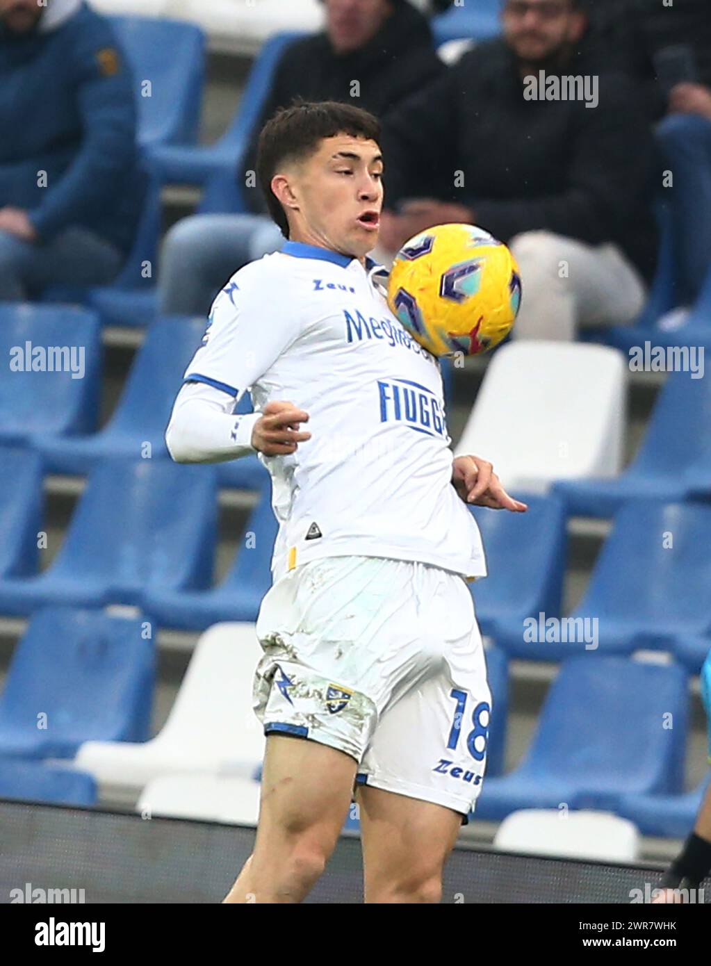 Foto Gianni Santandrea/LaPresse 09 Marzo 2024 - Reggio Emilia, Italia - sport, calcio - Sassuolo vs Frosinone - Campionato Italiano di calcio Serie A TIM 2023/2024 - Stadio Mapei Città del Tricolore. Nella foto : Soulè mars 9, 2024 Reggio Emilia, Italie - sport, calcio - Sassuolo vs Frosinone - Championnat Italien de football Serie A 2023/2024 - Mapei Stadium. Dans la photo : Soulè Banque D'Images