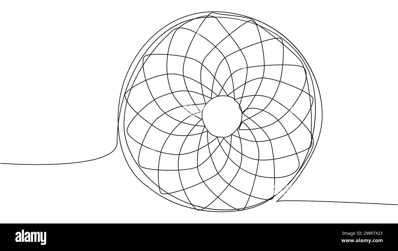 dessin continu d'une ligne d'une spirale ronde, une toile de capture de rêve. Focus concentration exercice sport. Concept de métaphore des objectifs d'affaires Illustration de Vecteur