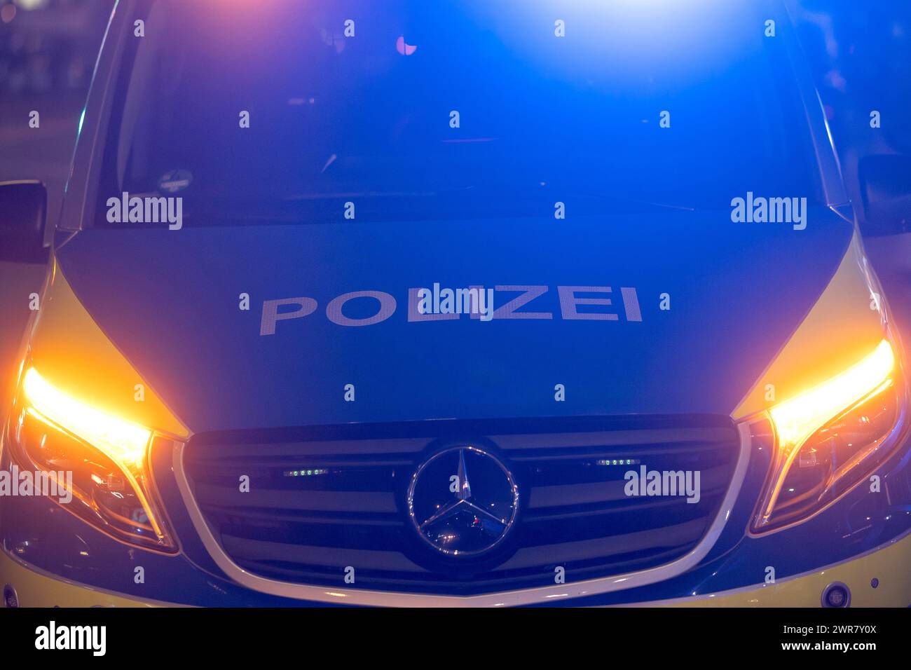 Voiture de police en action Banque D'Images