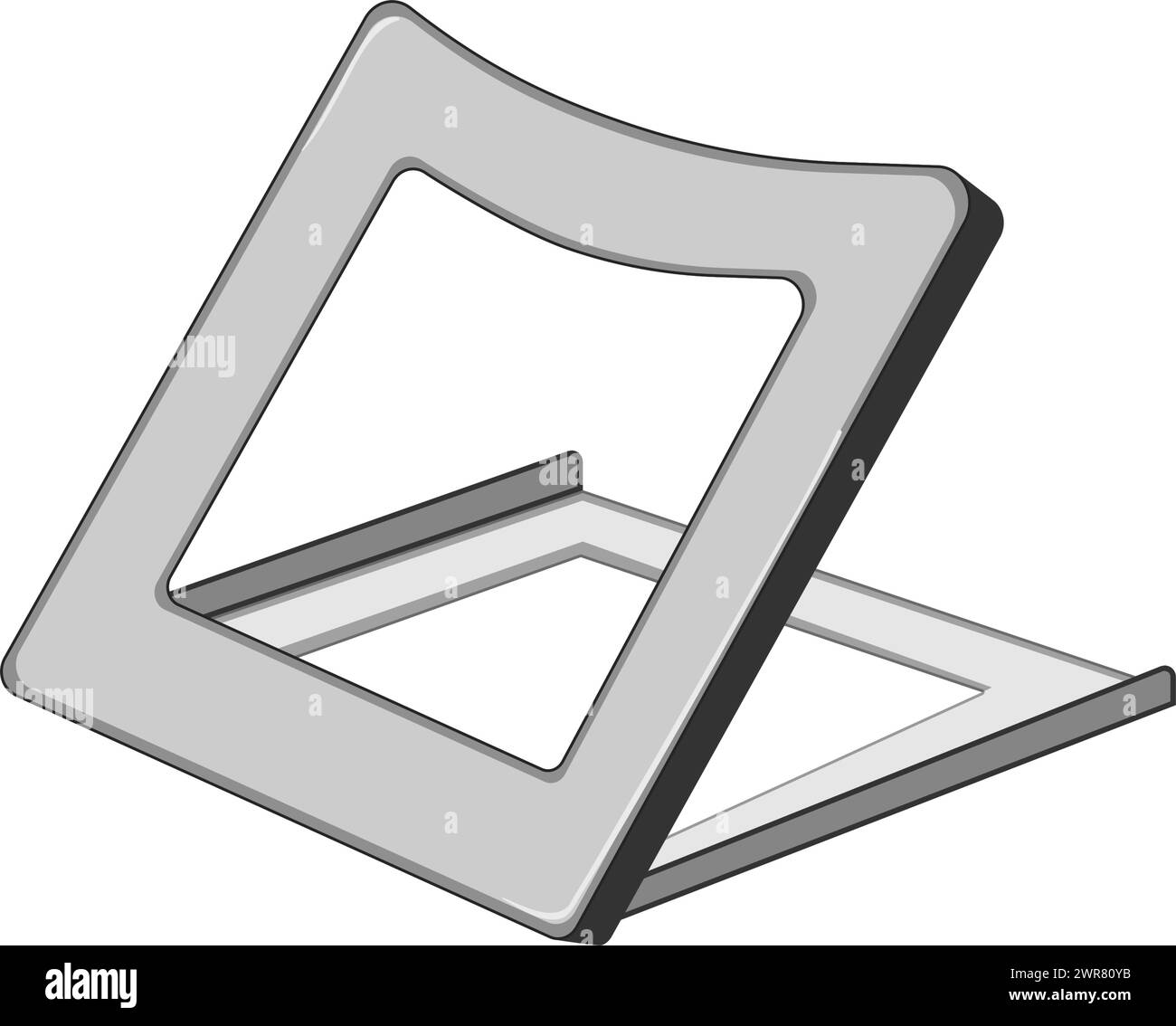 illustration vectorielle de dessin animé de stand d'ordinateur portable ergonomique Illustration de Vecteur