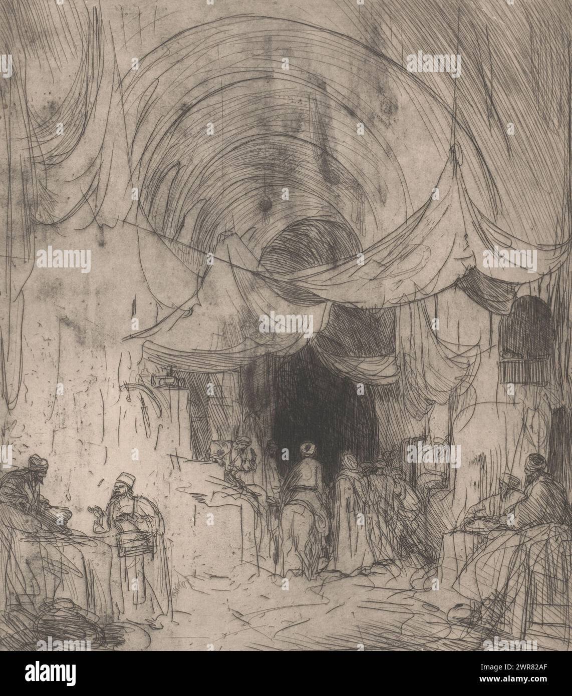 Bazar turc aux voiles tendues, imprimeur : Marius Bauer, (signé par l'artiste), 1892, papier, gravure, hauteur 395 mm × largeur 348 mm, impression Banque D'Images