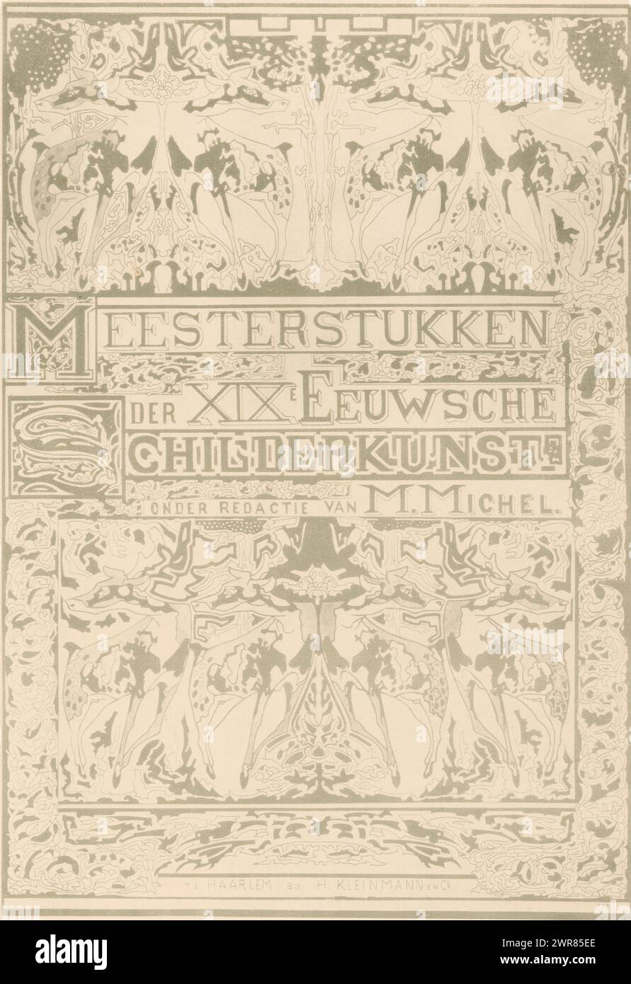 Page de titre pour : M. Michel, chefs-d'œuvre de la peinture du XIXème siècle, imprimeur : Johan Thorn Prikker, imprimeur : H. Kleinmann & Co, Haarlem, 1878 - 1932, papier, hauteur 462 mm × largeur 350 mm, tirage Banque D'Images