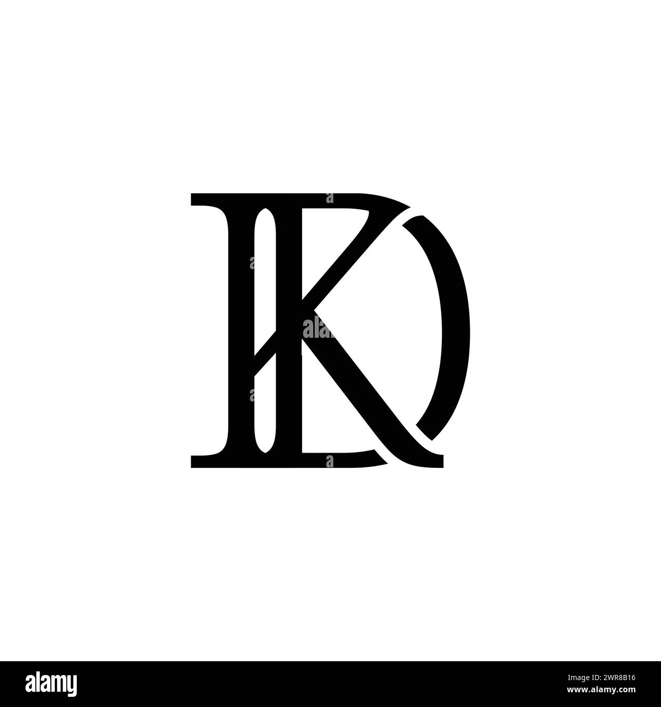 Image vectorielle de conception de logo lettre DK. Lettre DK logo alphabet monogramme symbole icône Illustration de Vecteur