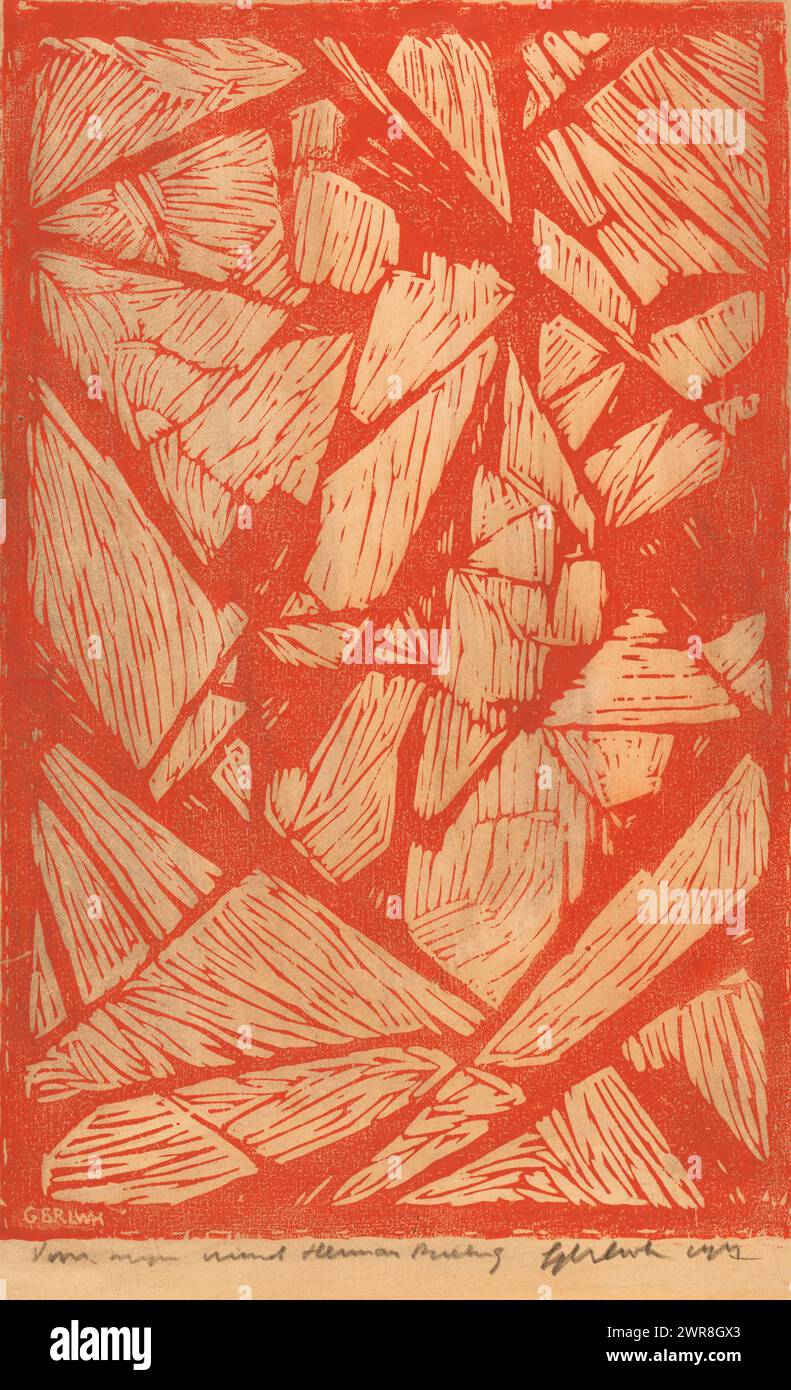 Sans titre, imprimeur : GER Ladage, (signé par l'artiste), Rotterdam, 1919, papier, hauteur 448 mm × largeur 313 mm, impression Banque D'Images