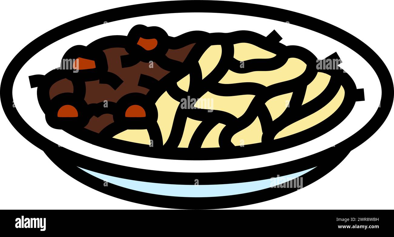 jjajangmyeon illustration vectorielle d'icône de couleur de cuisine coréenne Illustration de Vecteur