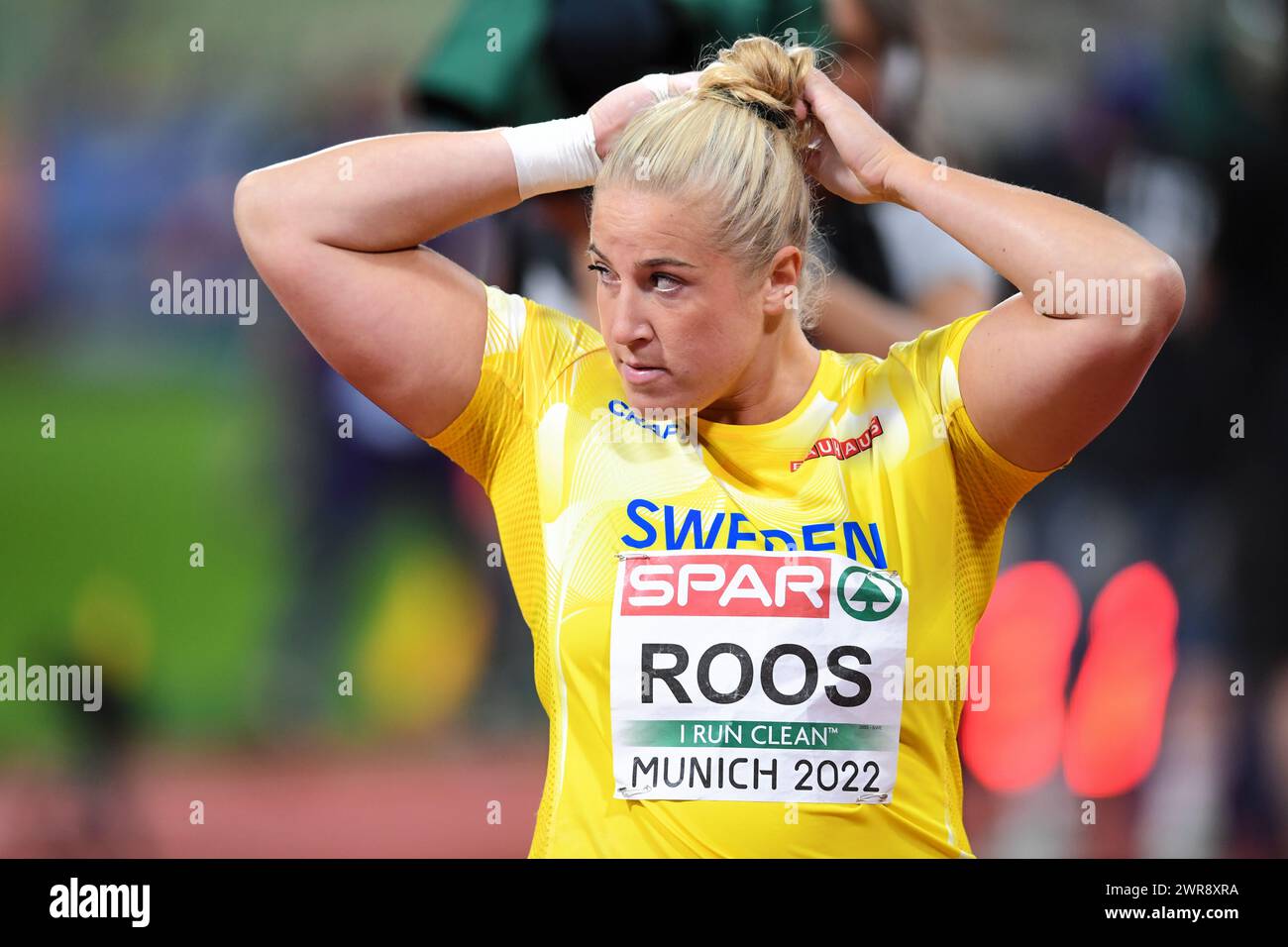 Fanny Roos (Suède) Shot put Women. Championnats d'Europe d'athlétisme Munich 2022 Banque D'Images