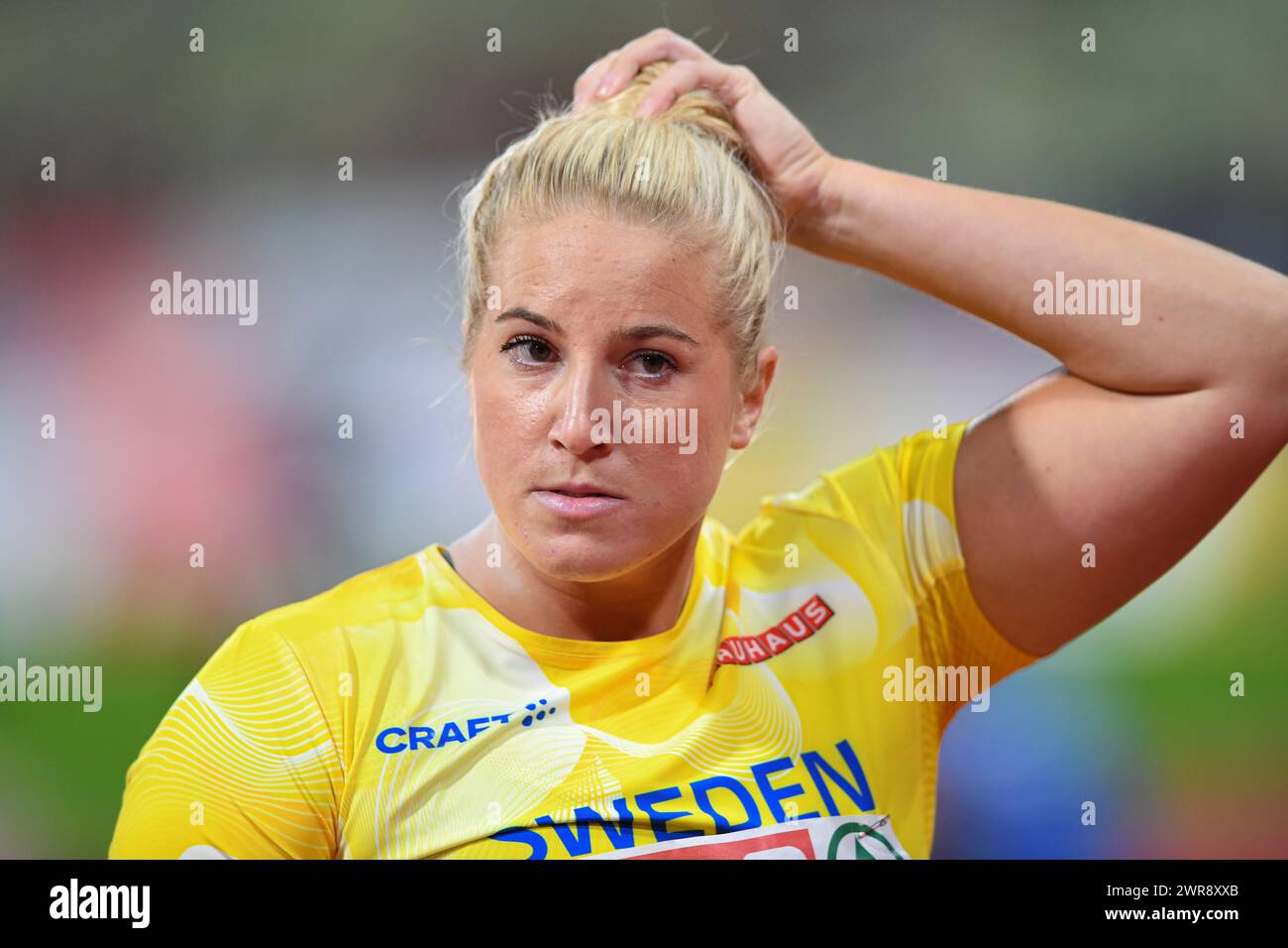 Fanny Roos (Suède) Shot put Women. Championnats d'Europe d'athlétisme Munich 2022 Banque D'Images