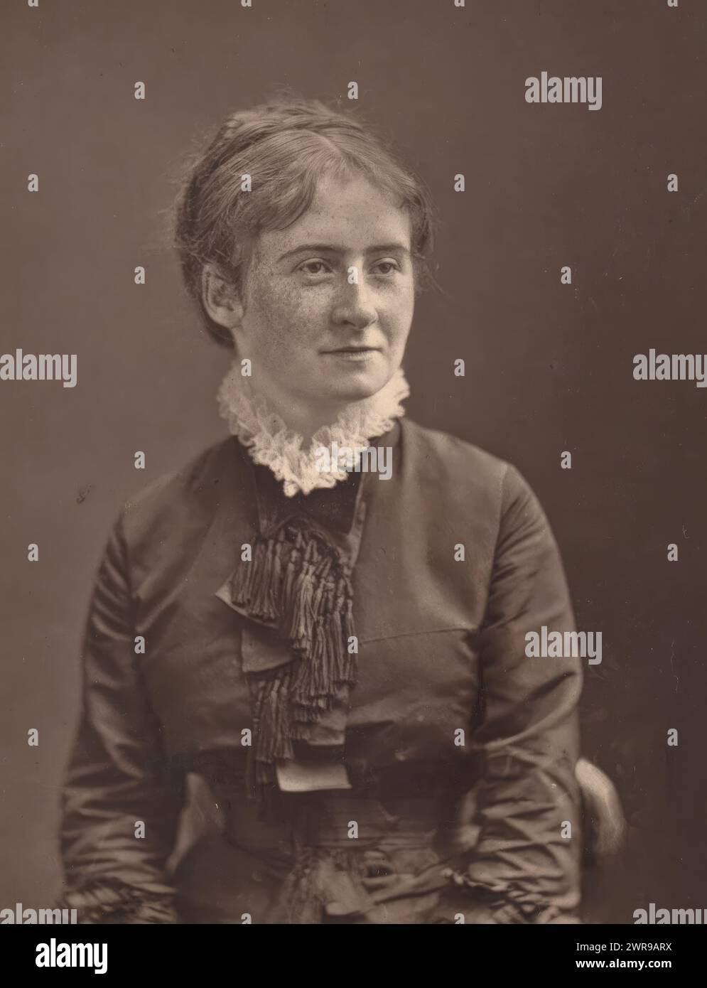 Tirage d'un négatif pour retouche, représentant un portrait d'une femme inconnue, Alphonse-Justin Liébert, v. 1873 - en 1878 ou avant, papier, empreinte carbone, hauteur 113 mm × largeur 86 mm, photographie Banque D'Images