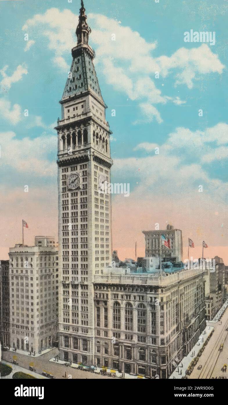 Metropolitan Life Insurance Bldg. New York (titre sur objet), fabricant : anonyme, v. 1928, papier, hauteur 141 mm × largeur 88 mm, impression photomécanique Banque D'Images