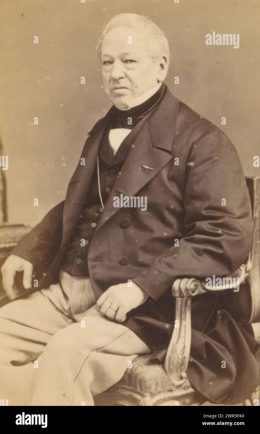Portrait d'un homme assis, dit J.A. Philipse, cette photo fait partie d'un album., André-Adolphe-Eugène Disdéri, Paris, 1850 - 1889, carton, tirage à l'albumen, hauteur 82 mm × largeur 50 mm, photographie Banque D'Images