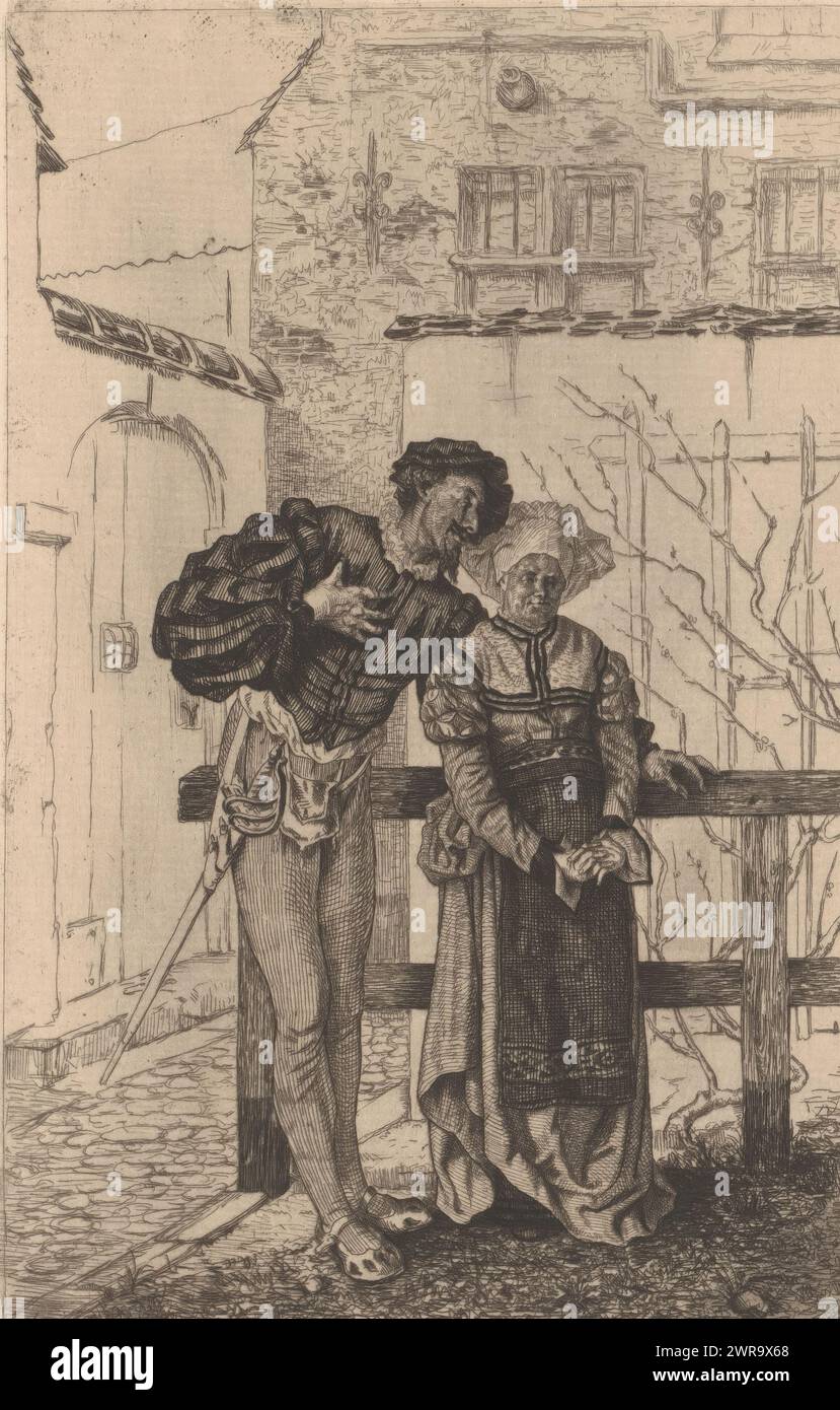 Mephisto et Martha, imprimeur : Willem Geets, 1874, papier, gravure, hauteur 198 mm × largeur 127 mm, impression Banque D'Images