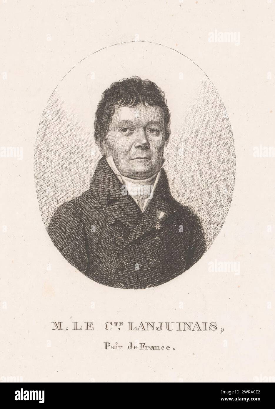 Portrait de Jean-Denis Lanjuinais, imprimeur : Ambroise Tardieu, Paris, 1820 - 1821, papier, gravure, hauteur 219 mm × largeur 140 mm, impression Banque D'Images