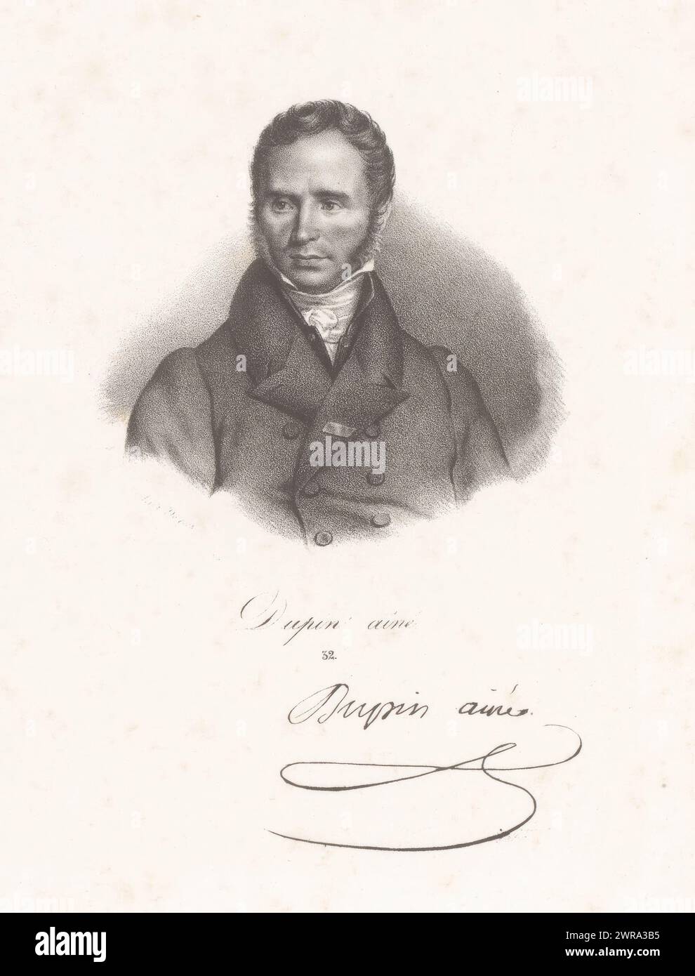 Portrait d'André Marie Jean Jacques Dupin, Dupin aîné (titre sur objet), imprimeur : anonyme, imprimeur : veuve Delpech (Naudet), Paris, 1825 - 1842, papier, hauteur 274 mm × largeur 180 mm, tirage Banque D'Images