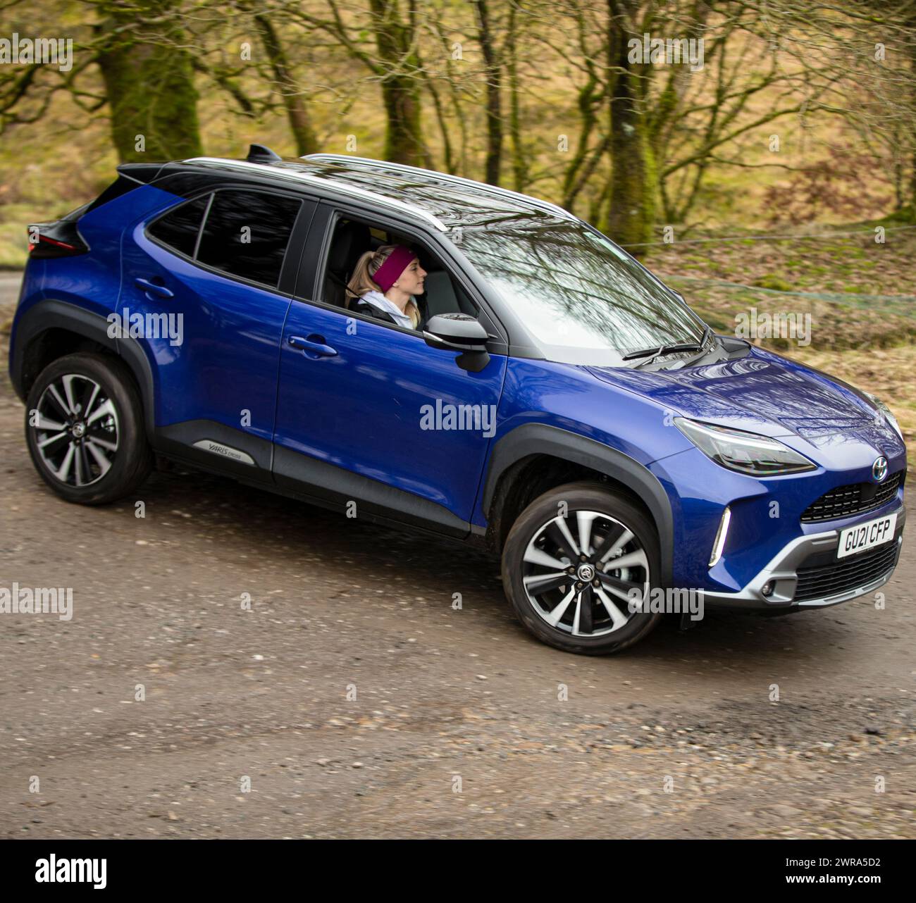 28/01/22 médaillée d'or en cyclisme olympique, Laura Kenny prend livraison de sa nouvelle Toyota Yaris Cross. Tous droits réservés : F Stop Press Ltd Banque D'Images