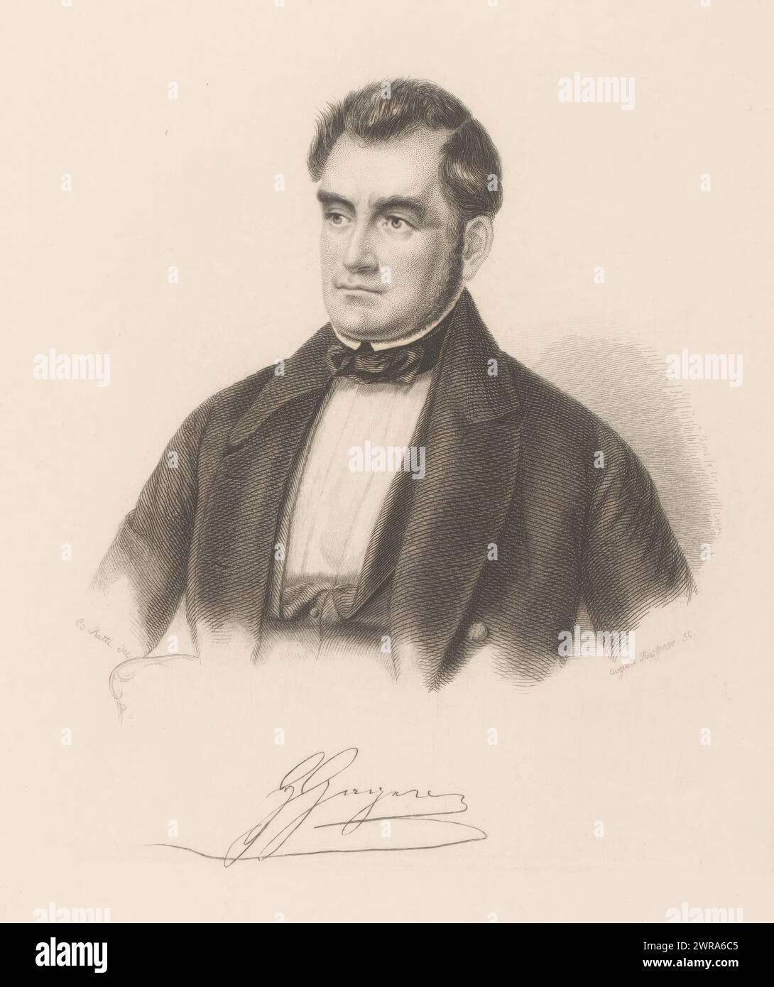 Portrait de Heinrich von Gagern, imprimeur : Auguste Hüssener, après dessin par : Eduard Ratti, 1826 - 1877, papier, gravure, gravure, hauteur 190 mm × largeur 160 mm, impression Banque D'Images