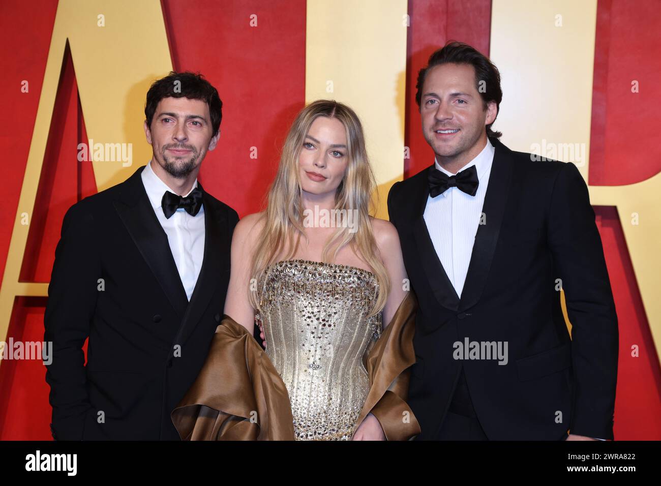 Josey McNamara, Margot Robbie und Tom Ackerley BEI der Vanity Fair Oscar Party 2024 anlässlich der 96. Oscar-Verleihung im Wallis Annenberg Centre pour les arts de la scène Beverly Hills, 10.03.2024 Banque D'Images