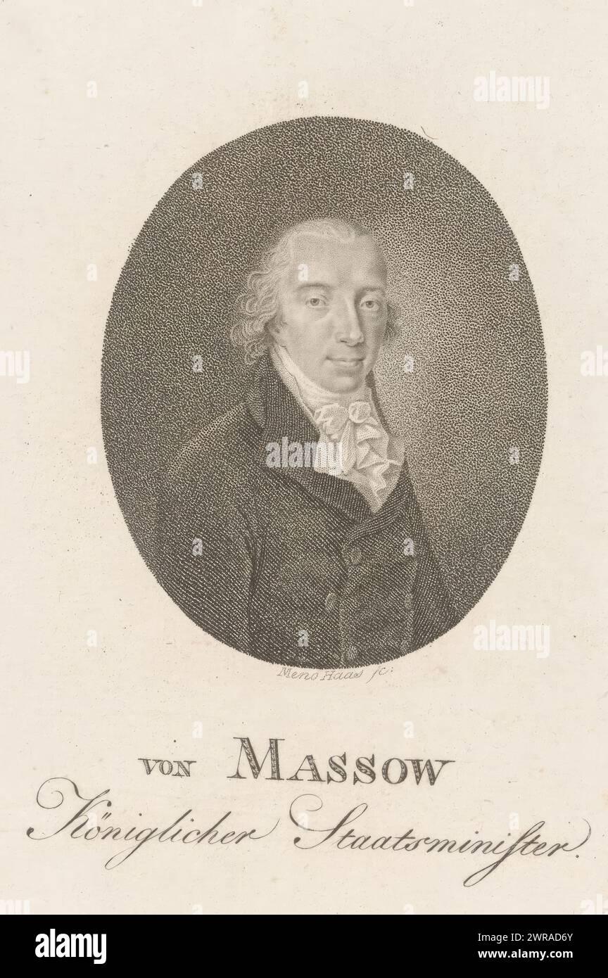 Portrait de Julius Eberhard von Massow, imprimeur : Meno Haas, 1762 - 1816, papier, gravure, hauteur 180 mm, largeur 121 mm, impression Banque D'Images