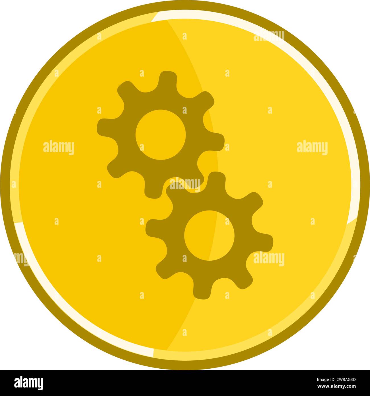 Icône de configuration dorée. Icône d'engrenage doré. Illustration de Vecteur