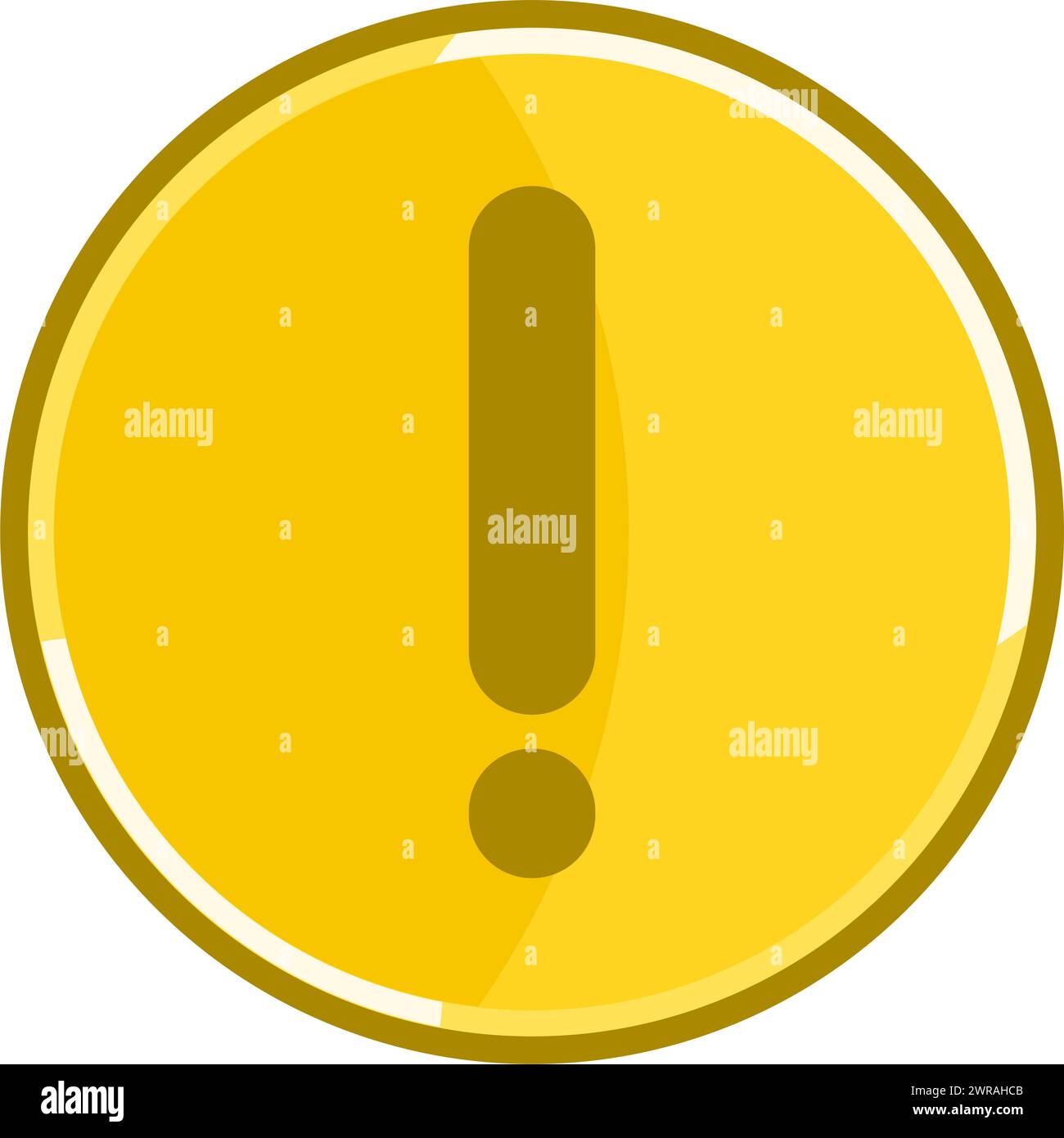 Icône d'exclamation dorée. Icône attention dorée. Illustration de Vecteur