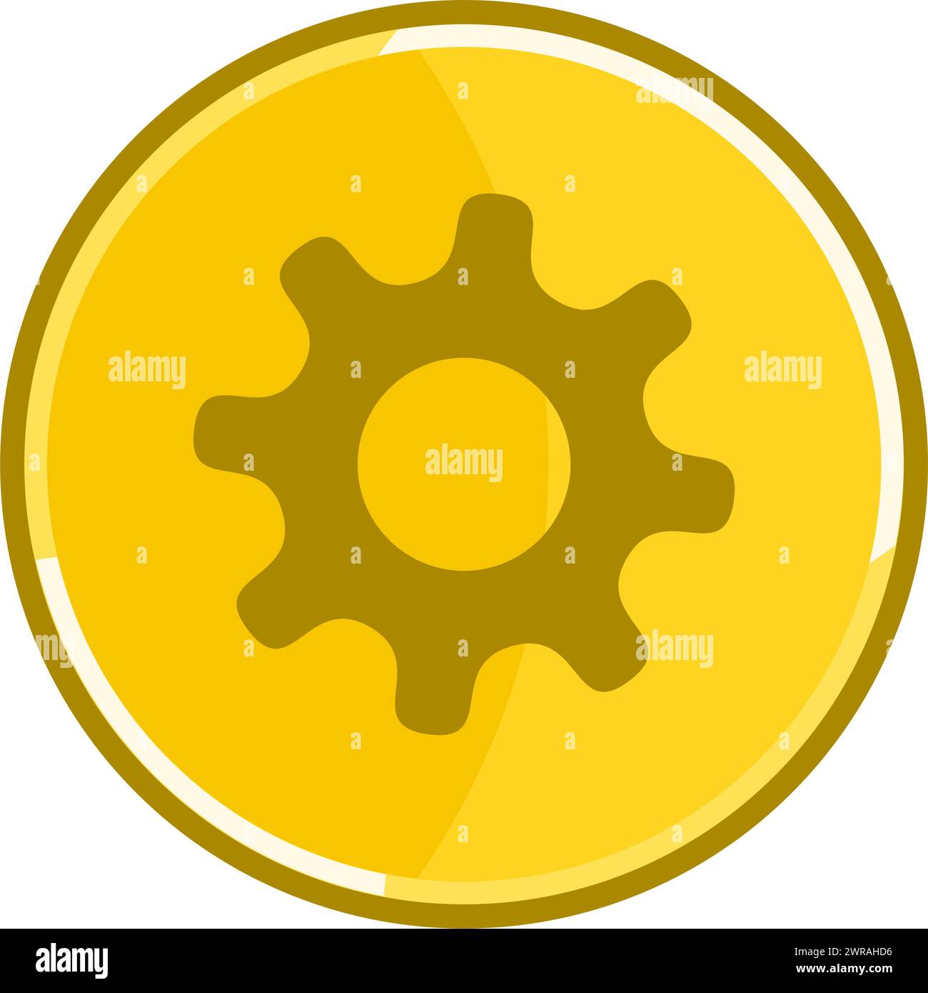 Icône de configuration dorée. Icône d'engrenage doré. Illustration de Vecteur