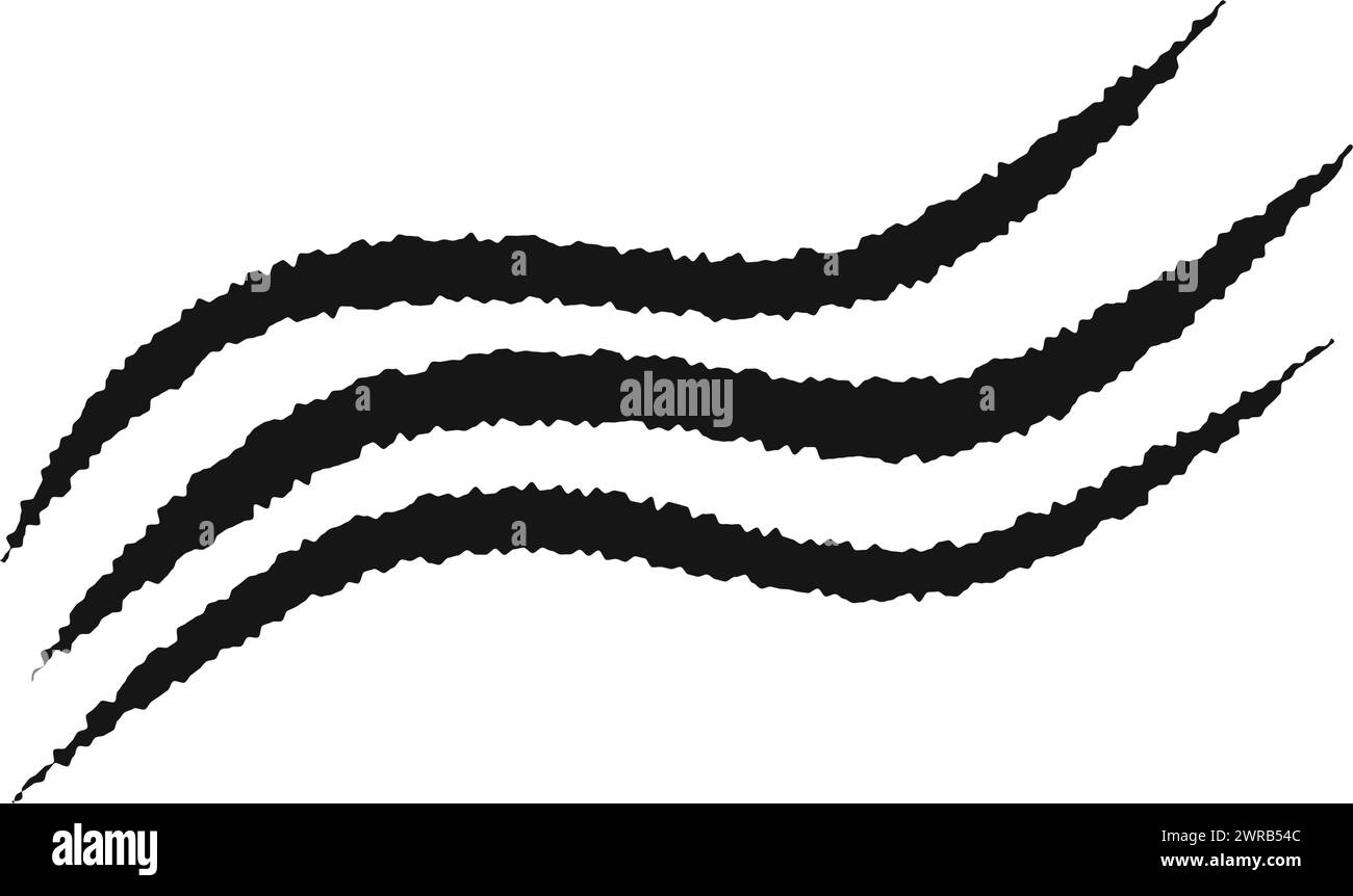 Marque de griffe de rayure. Les animaux sauvages grattent la piste. Lacération ptint. Ours, loup, tigre ou lion, monstre, trace de talons de dragon isolé sur fond blanc. Cicatrices déchirées effrayantes. Illustration graphique vectorielle. Illustration de Vecteur