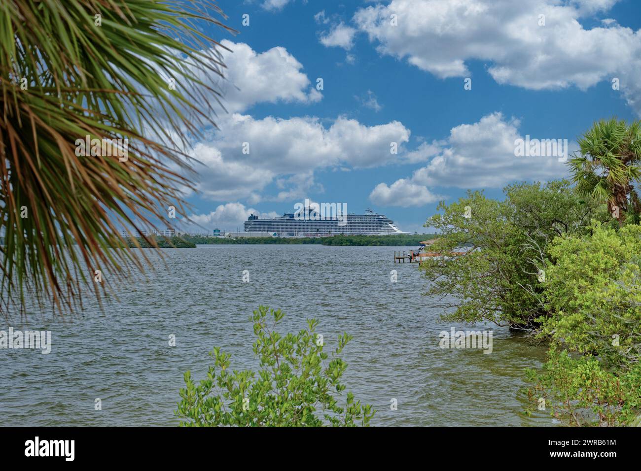 Cape Canaveral, Floride - 28 janvier 2024 : Cape Canaveral abrite Port Canaveral, l'un des ports de croisière les plus fréquentés au monde, et fait partie d'un R Banque D'Images