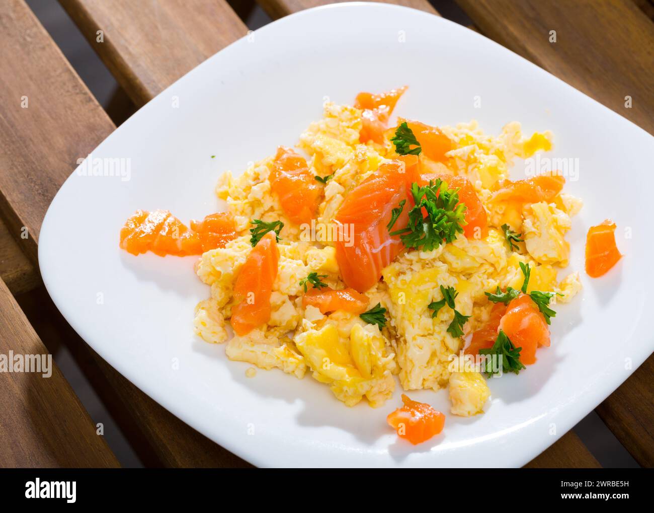 Omelette au saumon Banque D'Images