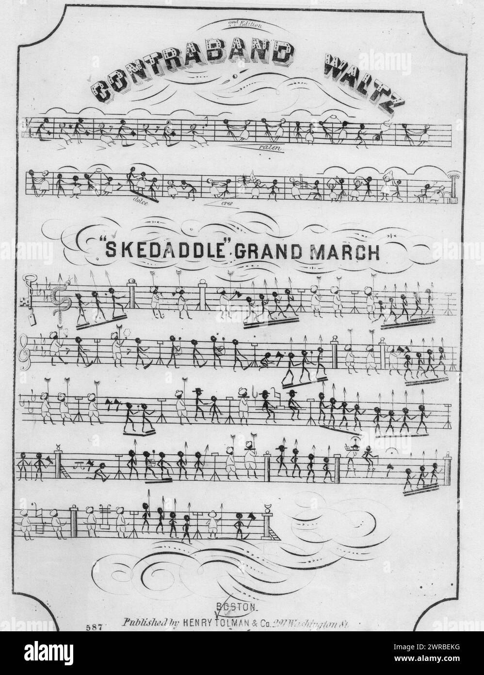 Valse de contrebande. Skedaddle grand march, Henry Tolman & Co., Boston., États-Unis, histoire, Guerre civile, 1861-1865, chansons et musique Banque D'Images
